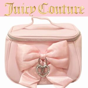 Juicy Couture JC Locket Logo Bow Zip Around Cosnetic Case